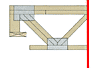 Cross-sectional view of a truss joint with gusset plates, showcasing the connection detail where truss members meet.